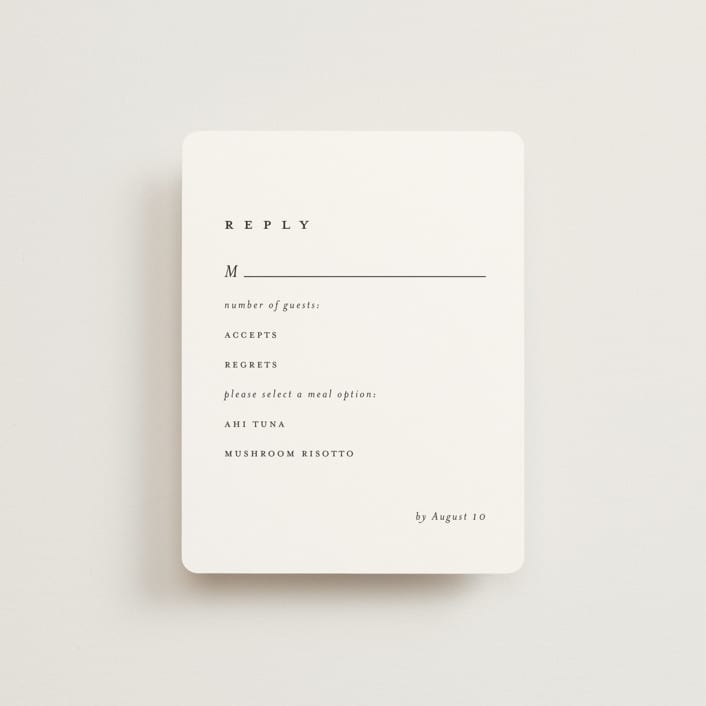 "Sketched Mountains" - RSVP Cards in Snow by Mere Paper - Front