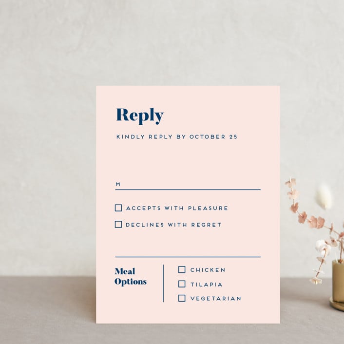 "Vogue" - RSVP Cards in Navy by Genna Blackburn - Front