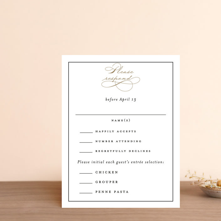 "Finale" - RSVP Cards in Noir by Kimberly FitzSimons - Front
