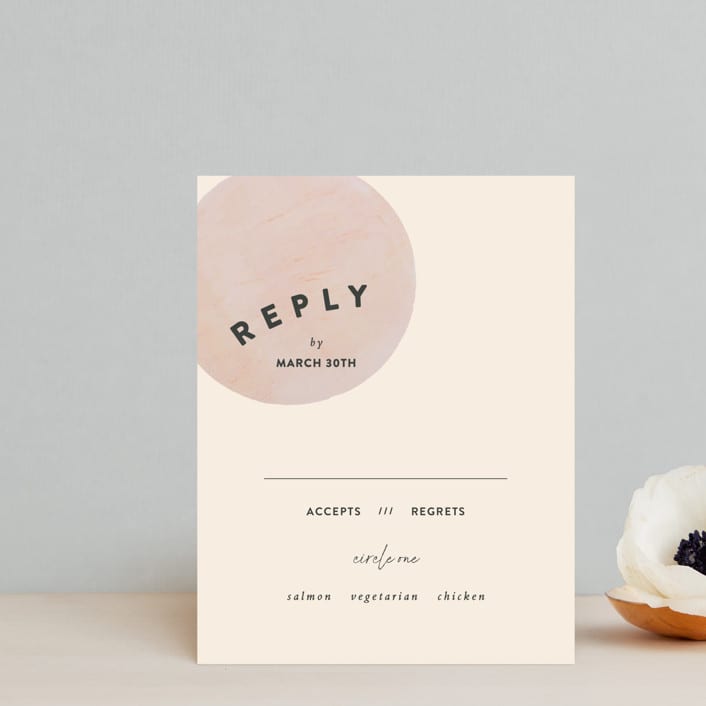 "Eclipse" - RSVP Cards in Blush by Sara Hicks Malone - Front