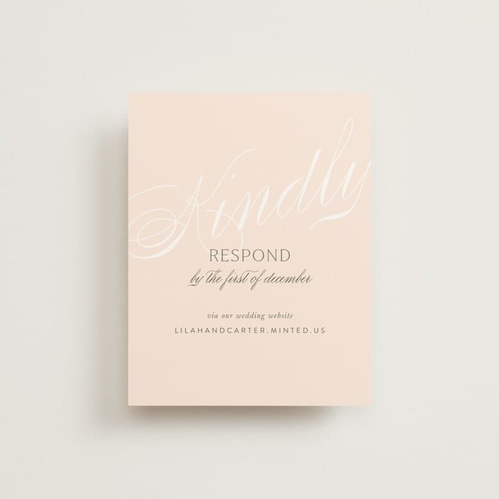 "Classic Lux" - RSVP Online Enclosure Cards in Blush by Stacey Day - Front