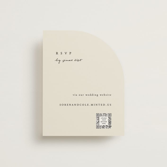 "Simply" - RSVP Online Enclosure Cards in Linen by Brianne Larsen - Front