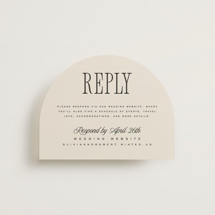 "Riviera" - RSVP Online Enclosure Cards in Linen by Kelly Schmidt - Front