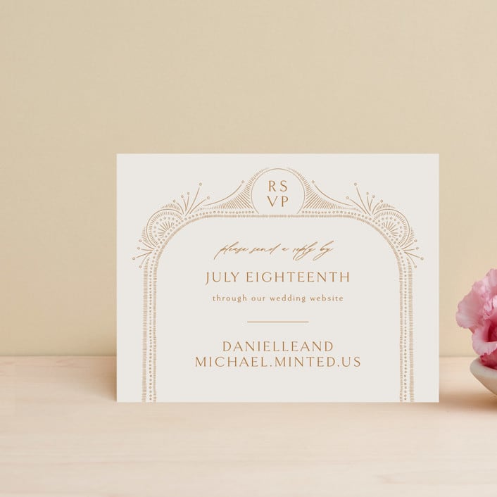 "Timeless" - RSVP Online Enclosure Cards in Terracotta by Jen Owens - Front