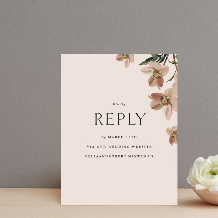 "Halcyon" - RSVP Online Enclosure Cards in Dove by Olivia Kanaley Inman - Front