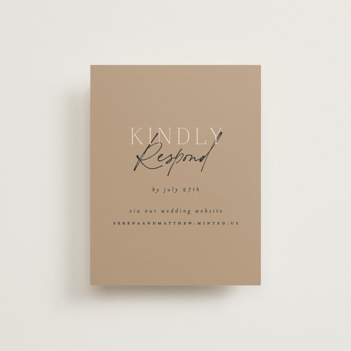 "Modern Traditionalist" - RSVP Online Enclosure Cards in Butterscotch by Morgan Kendall - Front