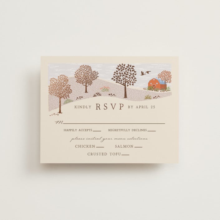 "Countryside" - RSVP Cards in Autumnal by Paper Sun Studio - Front