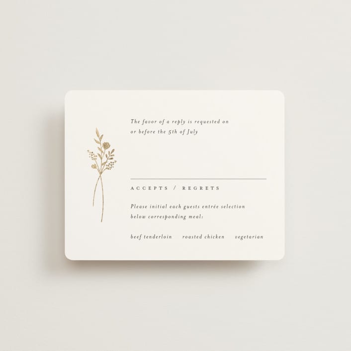 "Wildflower" - RSVP Cards in Cotton by Jennifer Postorino - Front