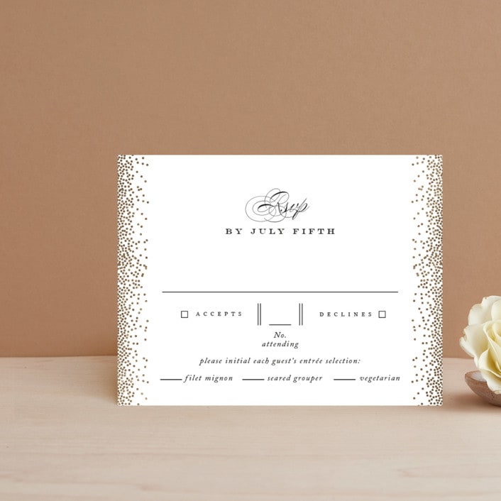 "Glitz & Glam" - RSVP Cards in Cotton by Jennifer Postorino - Front