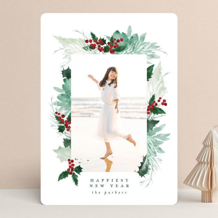 "Berries and Twigs" - Retired Holiday Cards in Holly by Phrosné Barwood - Front