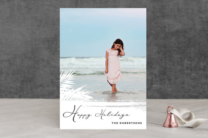 "Beach Holidays" - Retired Holiday Cards in Lava by BeachPaperCo - Front