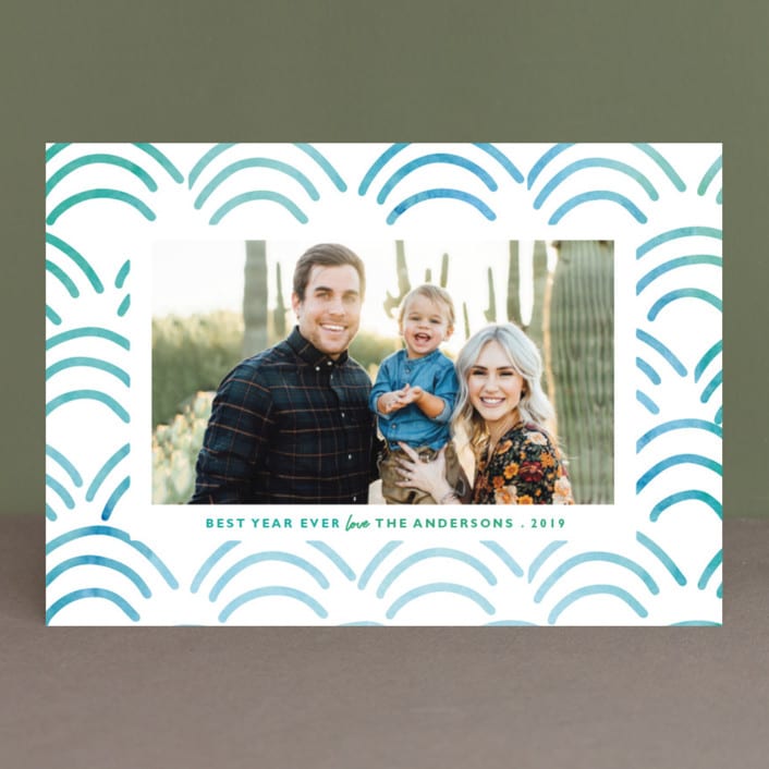 "Peaceful Pattern" - Retired Holiday Cards in Ocean by Elly - Front
