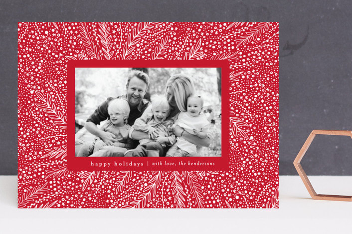 "fairylights" - Retired Holiday Cards in Crimson by Phrosné Barwood - Front