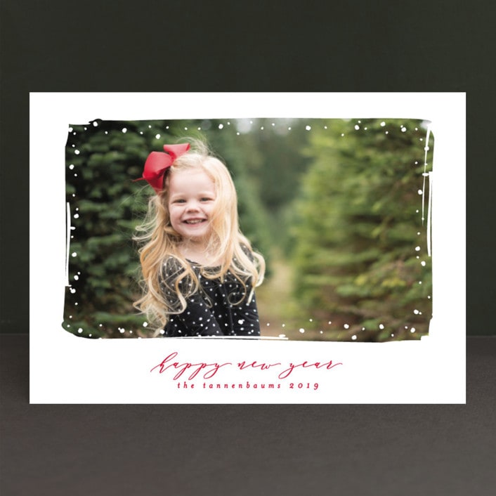 "Simple Snow" - Retired Holiday Cards in Cardinal by Lehan Veenker - Front