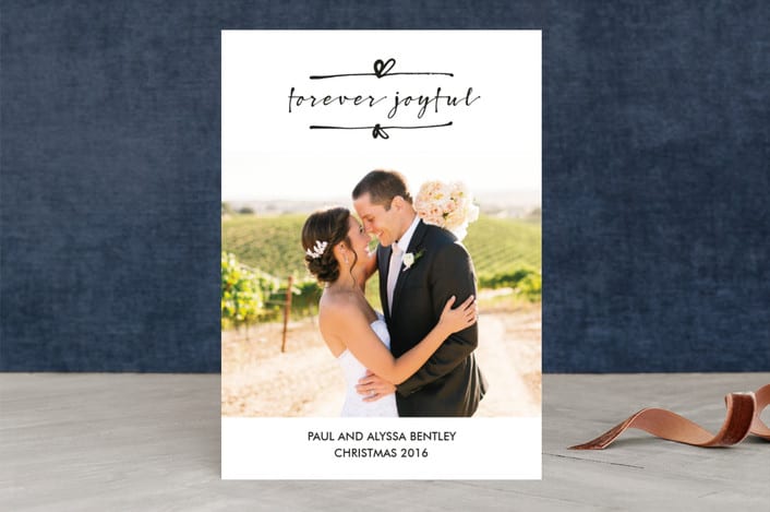 "We are Merry Forever" - Retired Holiday Cards in Slate by Leah Ragain - Front
