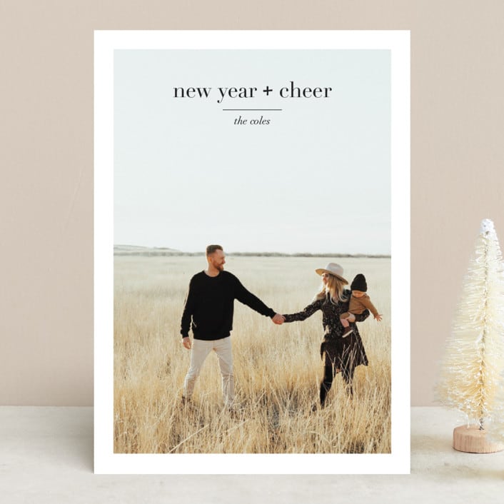 "underline" - Retired Holiday Cards in Licorice by Alexandra Cohn - Front