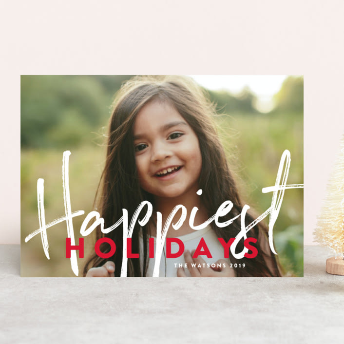 "Banner Happy" - Retired Holiday Cards in Candy Cane by Phrosné Barwood - Front