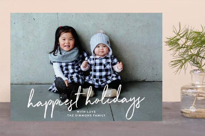 "Simple Script" - Retired Holiday Cards in Snow by Phrosné Barwood - Front