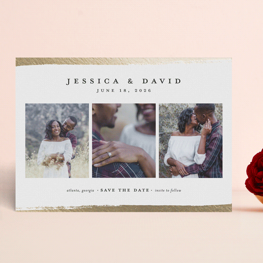 "Modern brushed trio" - Save the Dates in Daisy by Stacey Meacham - Front