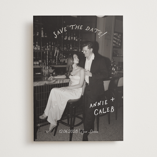 "Lovers" - Save the Dates in Ivory by Stephanie Heinrich Godbout - Front
