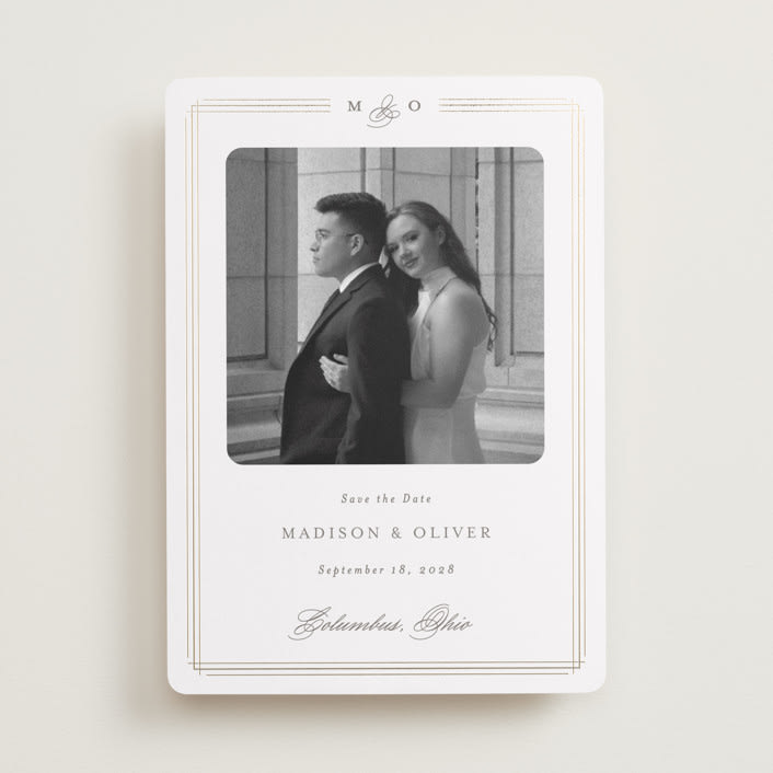 "Lines" - Save the Dates in Cobblestone by Emily Betts - Front
