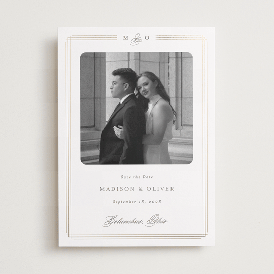 "Lines" - Save the Dates in Cobblestone by Emily Betts - Front