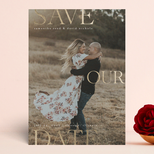 "Modern Simplicity" - Save the Dates in Pearl by Kelly Schmidt - Front