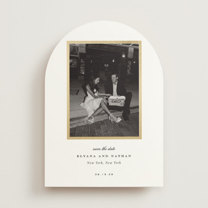 "classically yours" - Save the Dates in Pearl by Sara Hicks Malone - Front