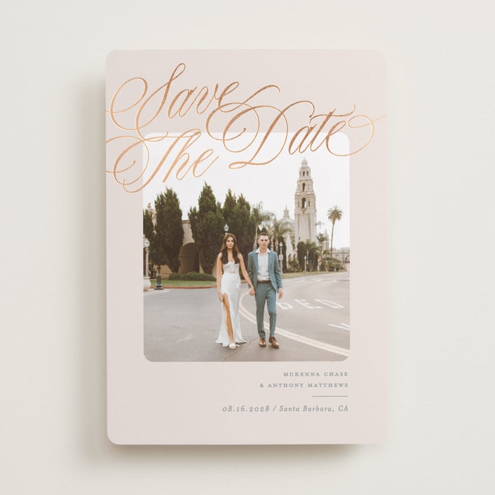 "Fancy Header" - Save the Dates in Dove by Owl and Toad - Front