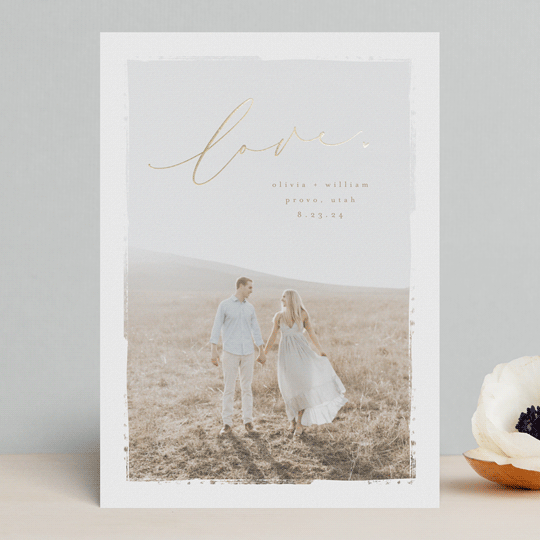 "Flutter" - Save the Dates in Golden by Kristie Kern - Front