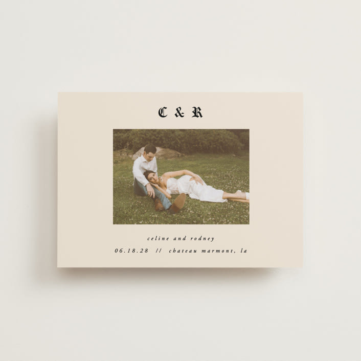 "Marmont" - Save the Dates in Ecru by AK Graphics - Front