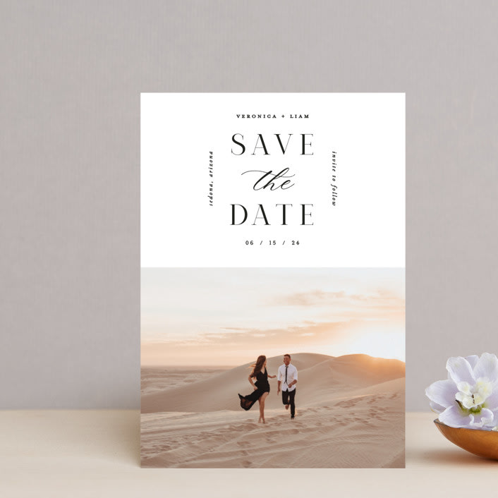 "Squared" - Save the Dates in Onyx by Hooray Creative - Front