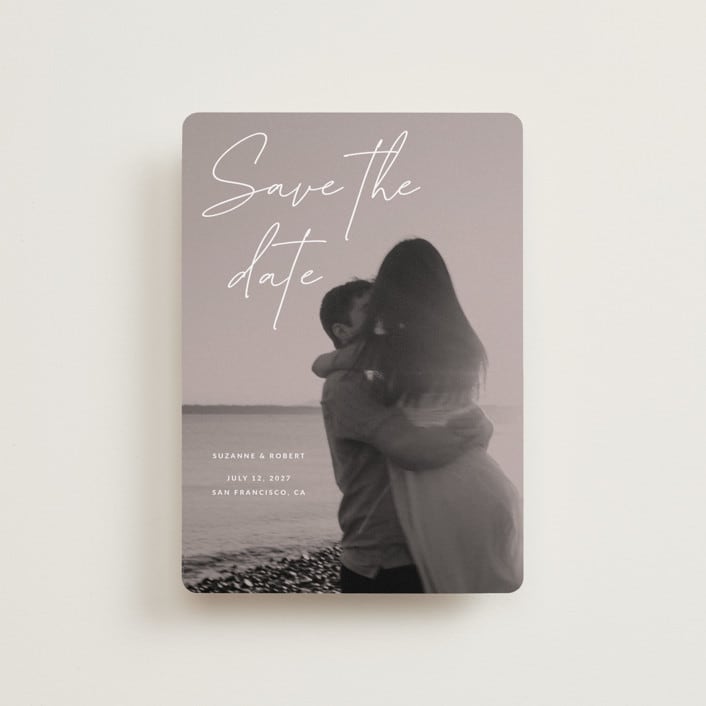 "Blush" - Save the Dates in Rose by Sumak Studio - Front