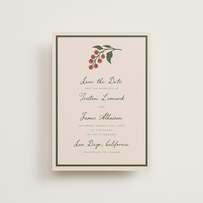 "Tomato Vine" - Save the Dates in Sand by Katharine Watson - Front