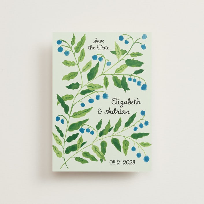 "Lily of the Valley" - Save the Dates in Mint by Claire - Front