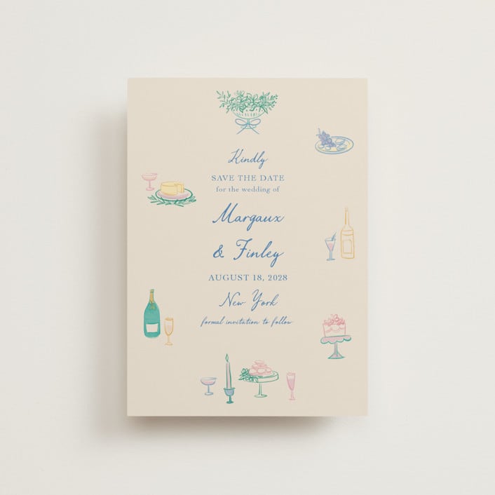 "Dining" - Save the Dates in Pastel by Elly - Front