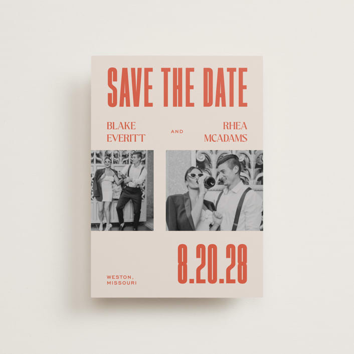 "Poster" - Save the Dates in Sunset by Rachel Cassel - Front