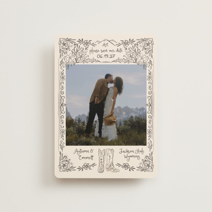 "Jackson Hole" - Save the Dates in Leather by Jenna Holcomb - Front