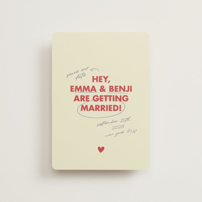 "Love Note" - Save the Dates in Latte by Helena Vitto - Front