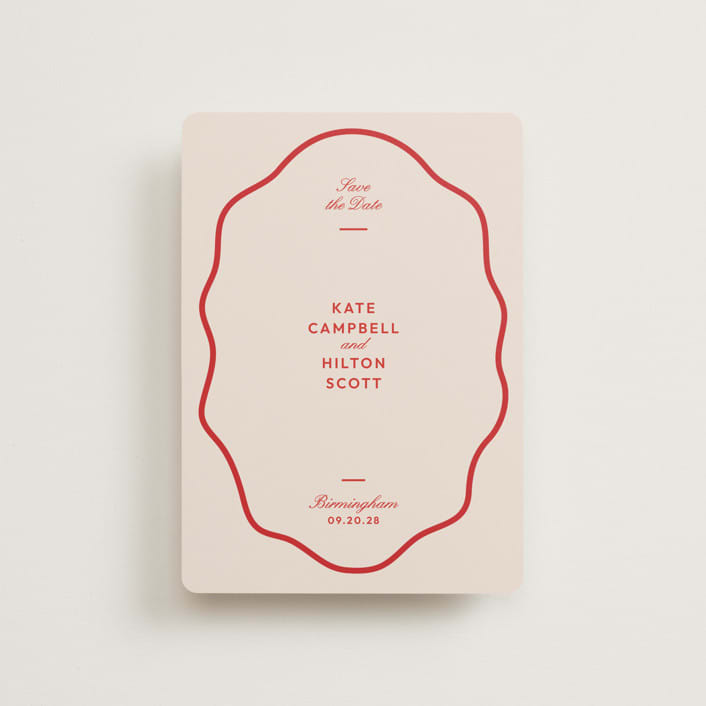 "Croquet" - Save the Dates in Cherry by Megan Davis - Front