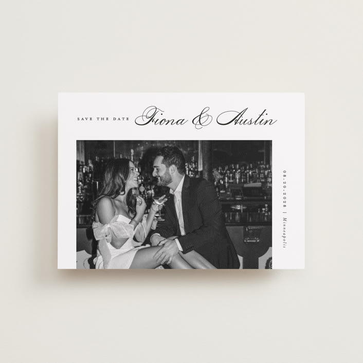 "Lovely Day" - Save the Dates in Onyx by Michelle Taylor - Front