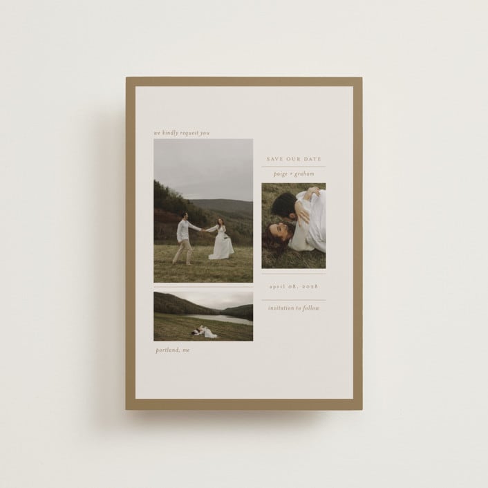 "savour" - Save the Dates in Linen by Bramble Studio - Front