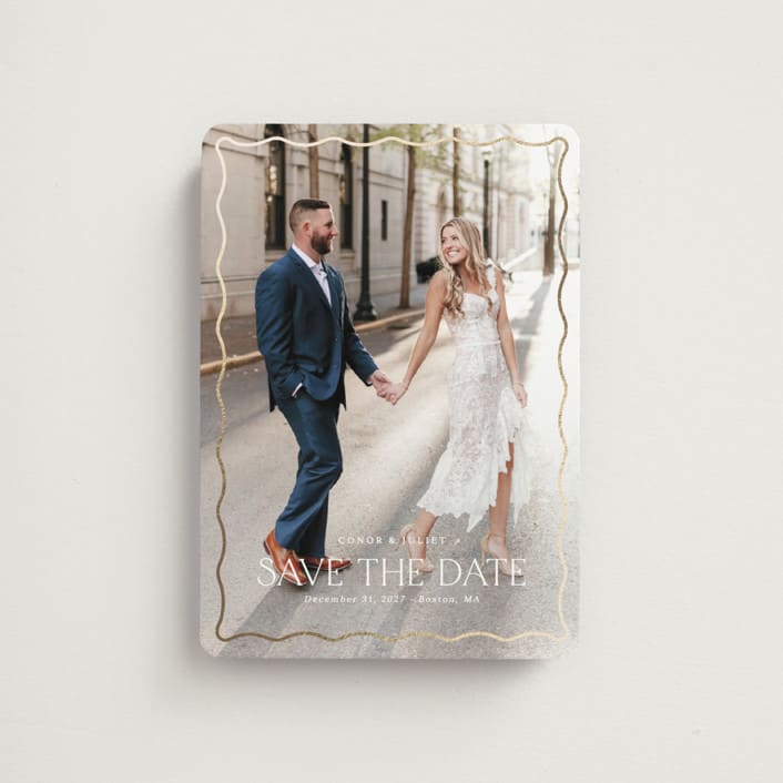 "Scalloped Border" - Save the Dates in Cloud by Kaydi Bishop - Front