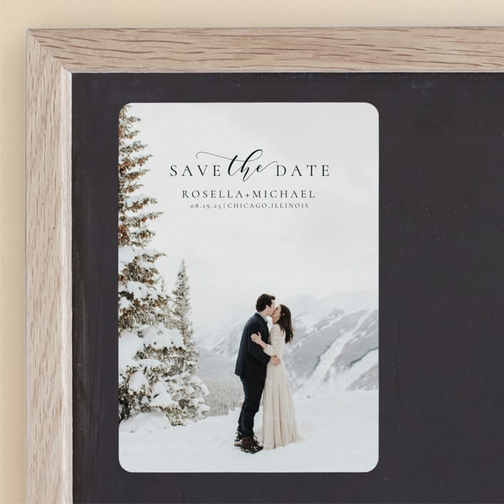 "snow love" - Save the Dates in Tuxedo by Minic - Front