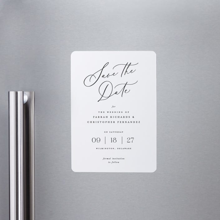 "Beautifully Scripted" - Save the Dates in Pearl by Hooray Creative - Front