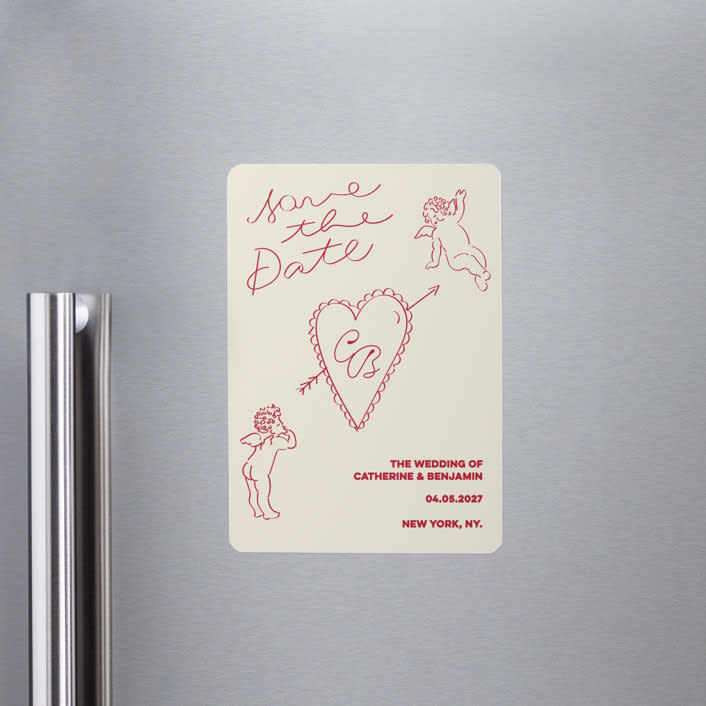 "Crazy Little Thing Called Love" - Save the Dates in Cream by Helena Vitto - Front