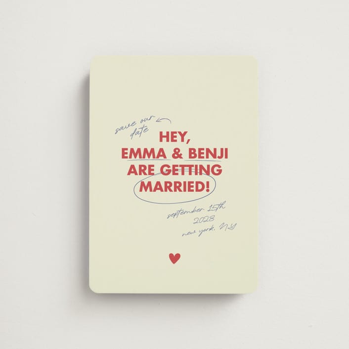 "Love Note" - Save the Dates in Latte by Helena Vitto - Front