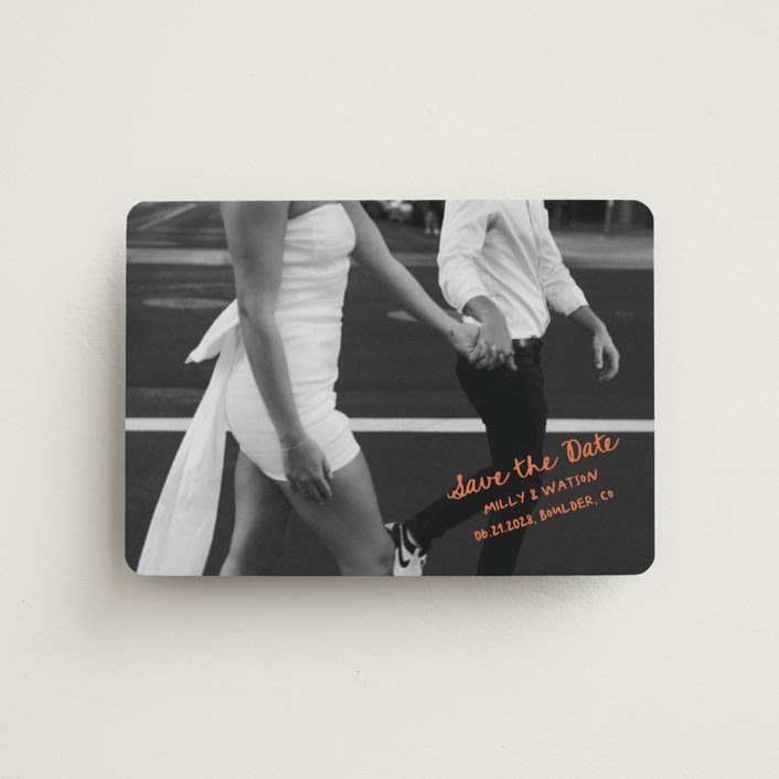 "Imprint" - Save the Dates in Tangerine by Jelena Vuletic - Front