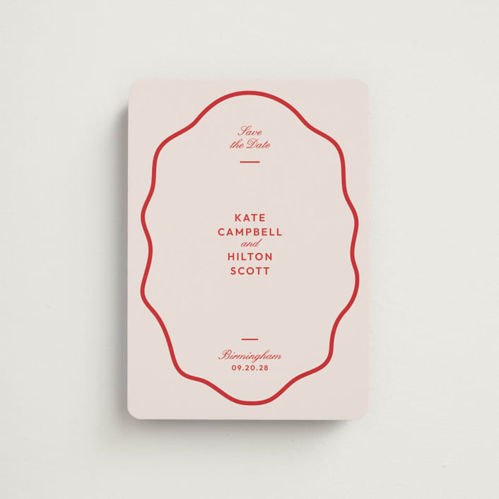 "Croquet" - Save the Dates in Cherry by Megan Davis - Front