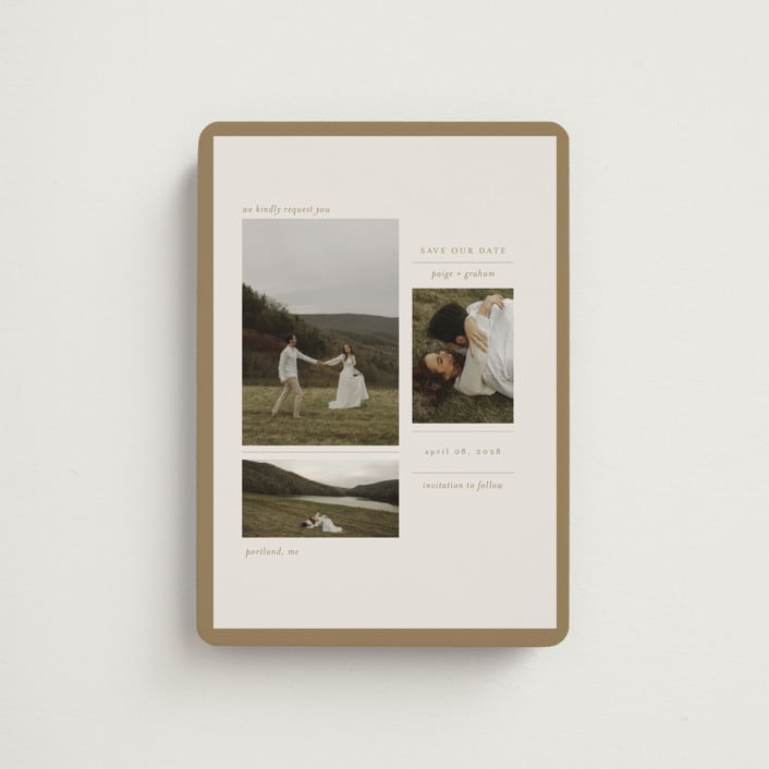 "savour" - Save the Dates in Linen by Bramble Studio - Front